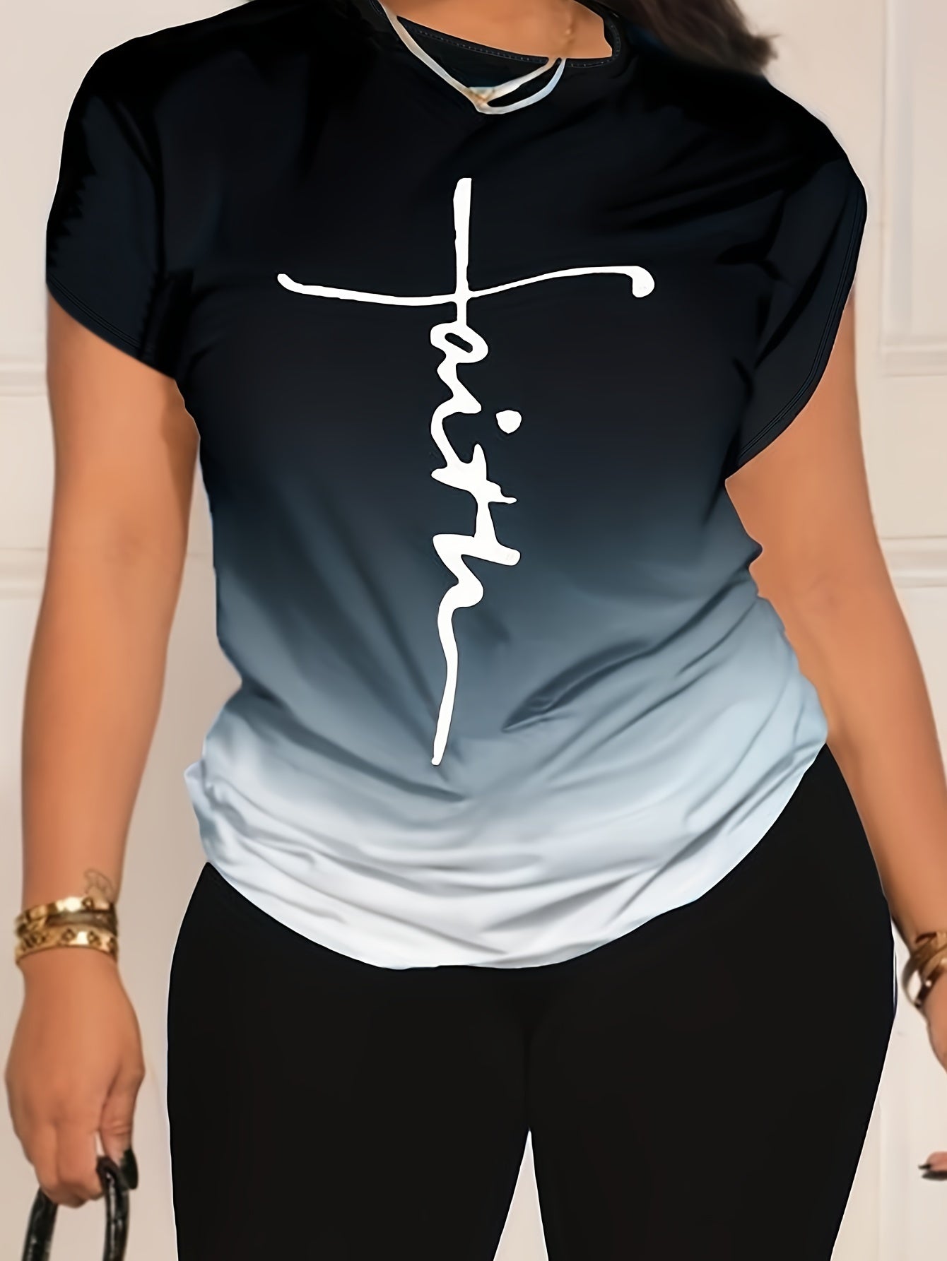 Bold Message Plus Size Tee – Empowering Letter Print