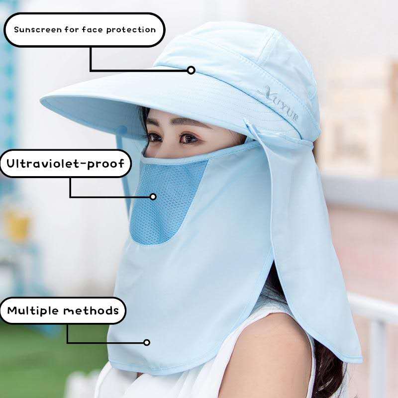 Big Brim Sun Visor Hat – Full Face & Neck Protection for Women