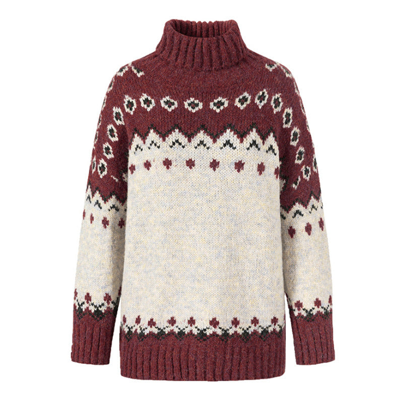 Knitted sweater with a pattern on a white background