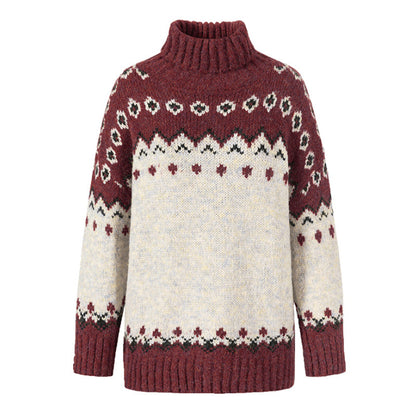 Knitted sweater with a pattern on a white background