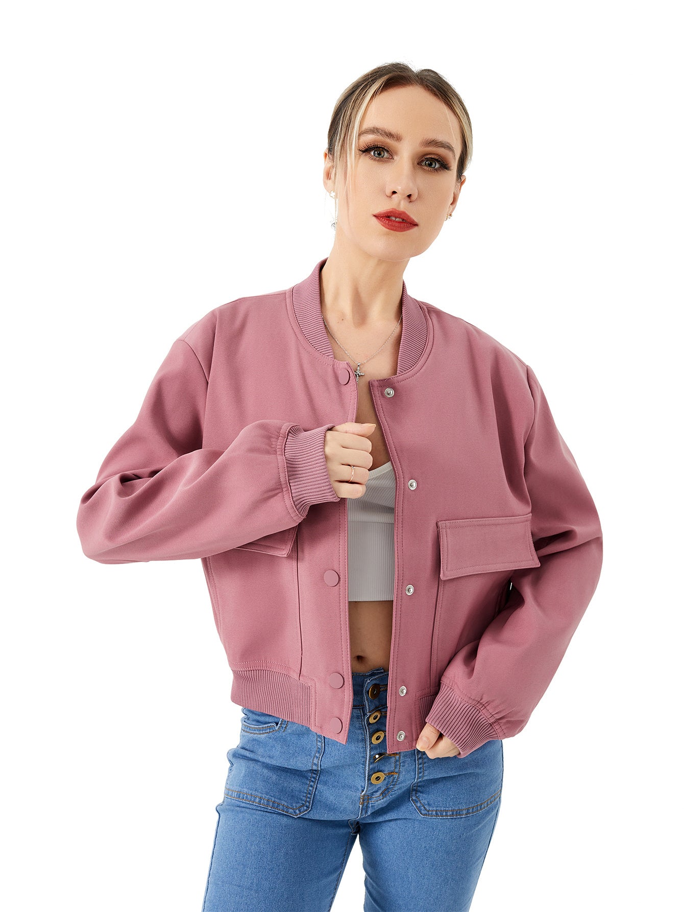 Urban Rebel Cropped Bomber Jacket