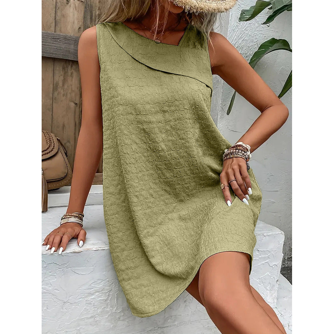 Elegant Asymmetry Sleeveless Dress