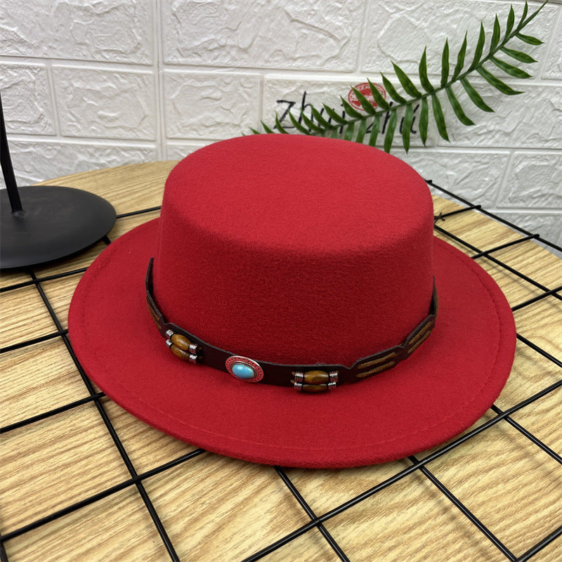 Vintage Luxe Flat Crown Hat