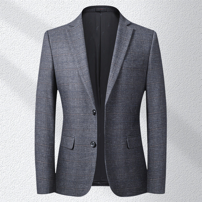 No-Iron Classic Plaid Blazer