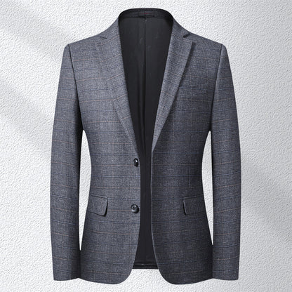 No-Iron Classic Plaid Blazer