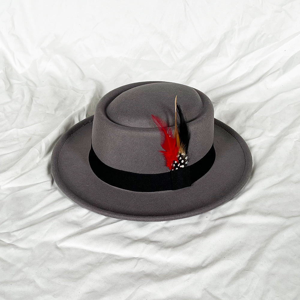 Classic White Feather Top Hat