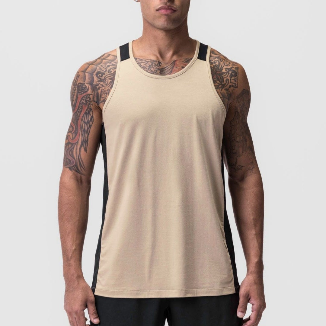 Cool Net Men’s Sports Vest – Net Panel Breathable Gym wear