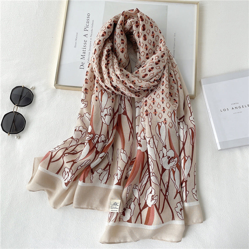 Scarf Female Autumn And Winter Travel Decoration Thin Cotton And Linen Long Shawl