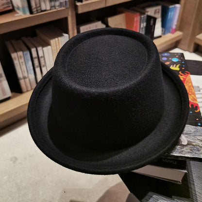 Classic Woolen Hat with Curly Brim
