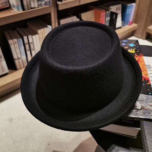 Classic Woolen Hat with Curly Brim
