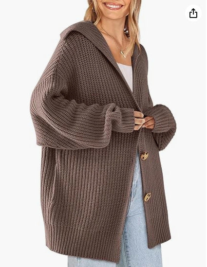 Luxe Lapel Pocket Cardigan Sweater