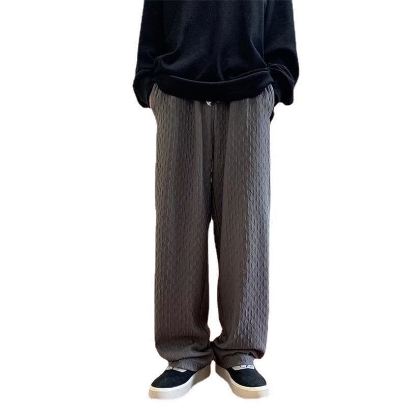 Rhombus Weave Draped Trousers for Men