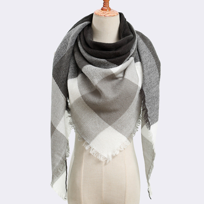 Autumn Plaid Cashmere Wrap