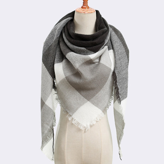 Autumn Plaid Cashmere Wrap