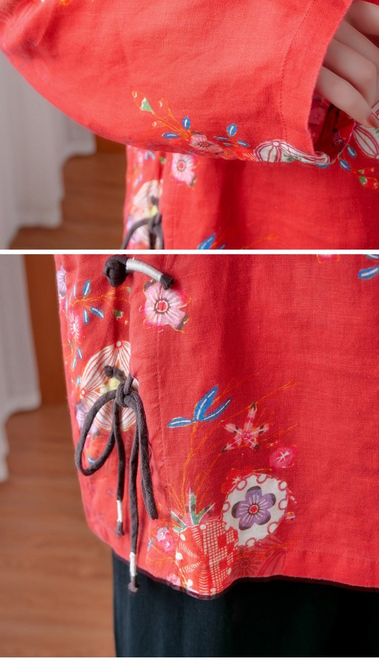 Silk Blossom Retro Shirt