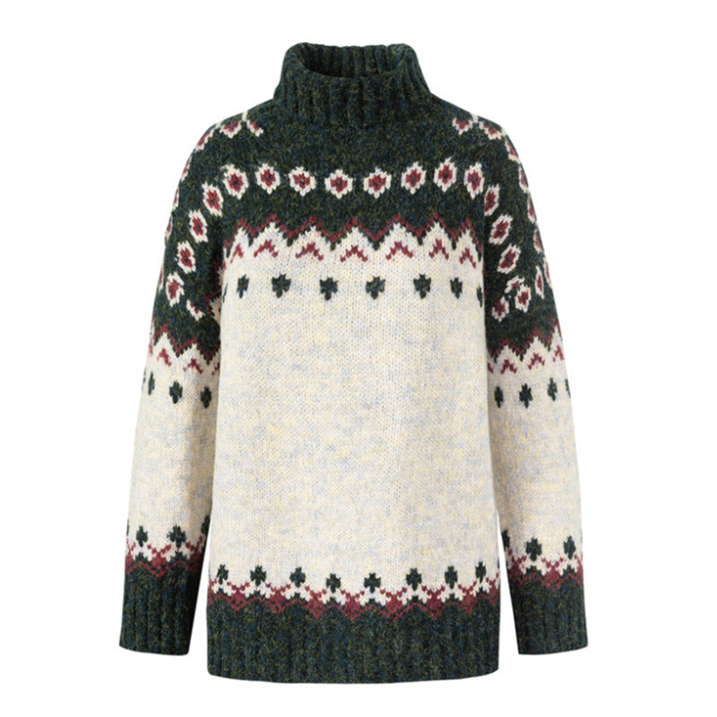 Knitted sweater with a pattern on a white background