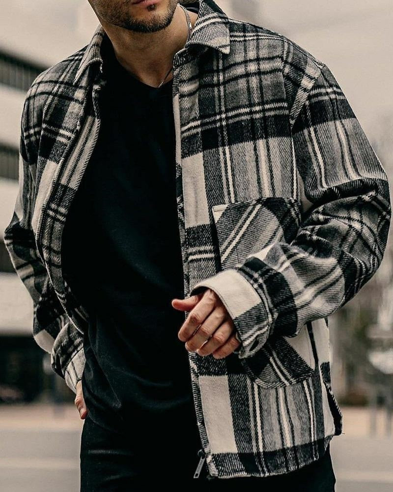 Trendy Lapel Printed Jacket
