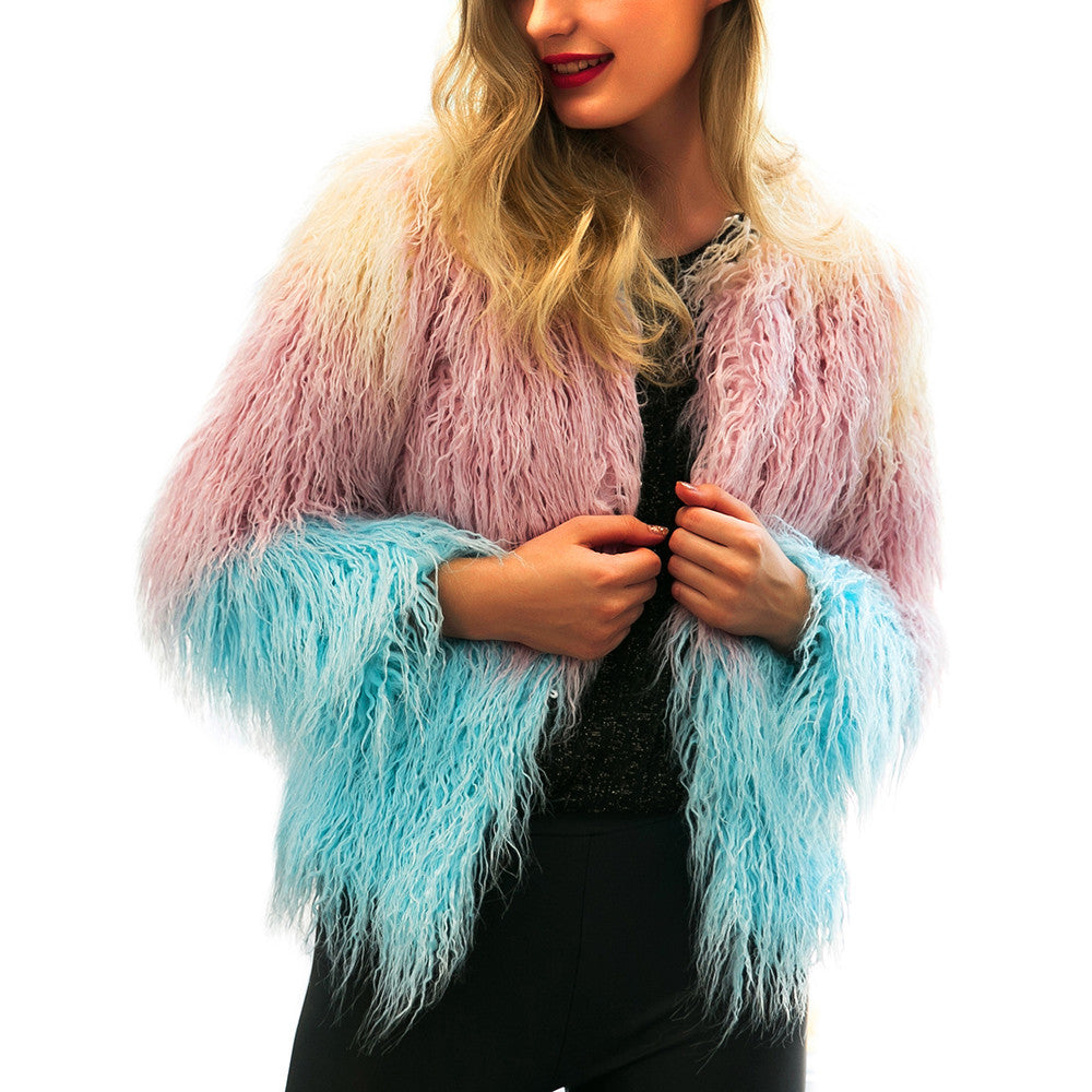 Urban Luxe Gradient Faux Fur Jacket