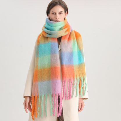 European And American Fashion Women's Scarf Winter Cashmere Thickened Warm Shawl