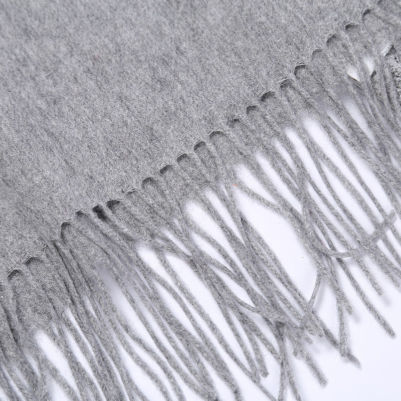 Autumn and winter clothing fashion thick shawl spinning pure wool scarf ladies solid color scarf