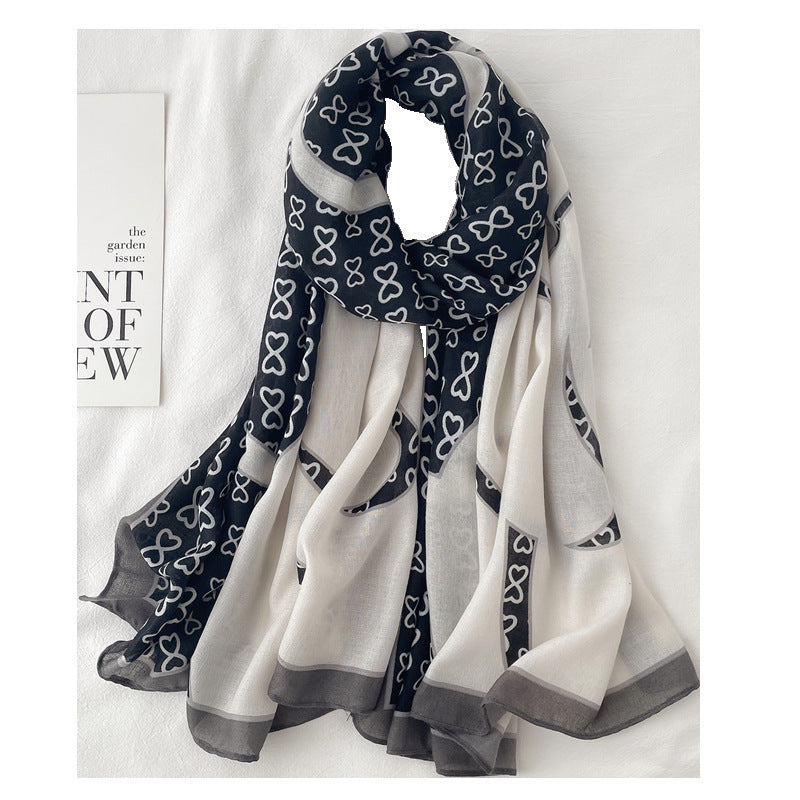 Scarf Female Autumn And Winter Travel Decoration Thin Cotton And Linen Long Shawl
