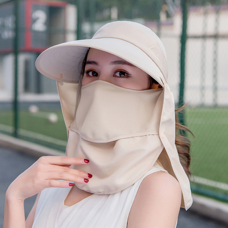 Big Brim Sun Visor Hat – Full Face & Neck Protection for Women