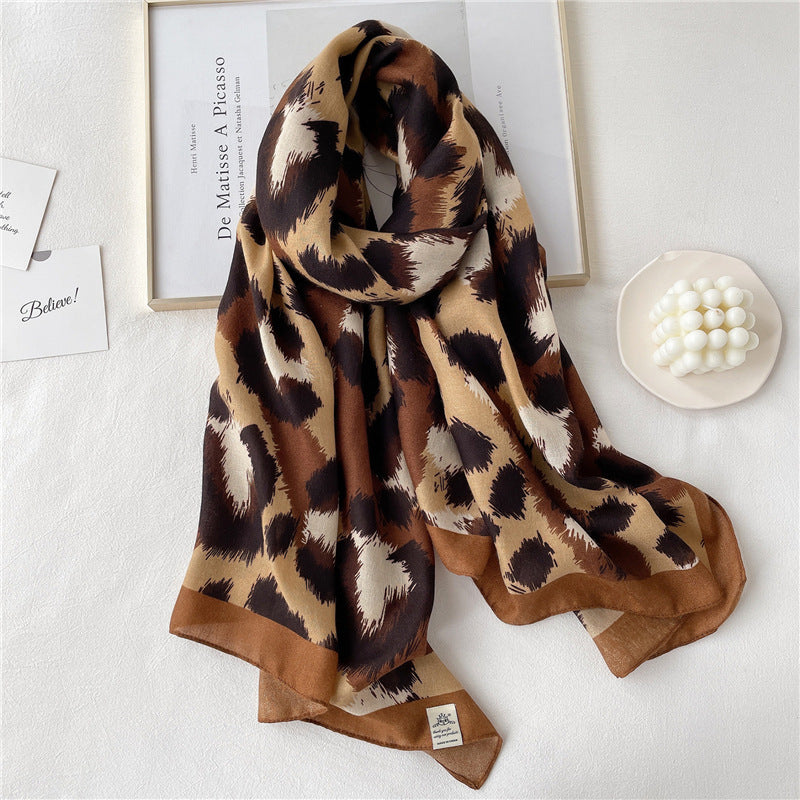 Scarf Female Autumn And Winter Travel Decoration Thin Cotton And Linen Long Shawl
