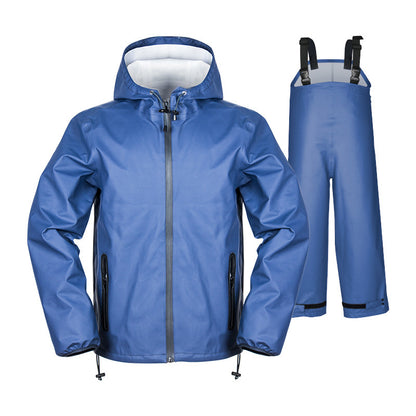 Motorcycle Raincoat Men's Split Thickened Waterproof Full Body Fishing Clothes Takeaway Riding Split Raincoat With Hat