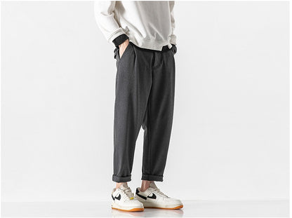 Casual Comfort Loose Cropped Cotton Pants for Men