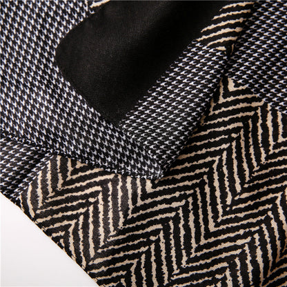 Korean New Patchwork Plaid Cotton And Linen Scarf Soft Summer Travel Sun Protection Multifunctional Long Shawl For Ladies