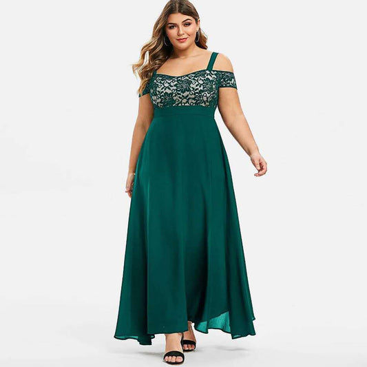Lace Blossom Off-Shoulder Dress