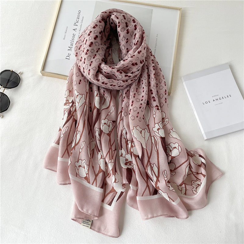 Scarf Female Autumn And Winter Travel Decoration Thin Cotton And Linen Long Shawl