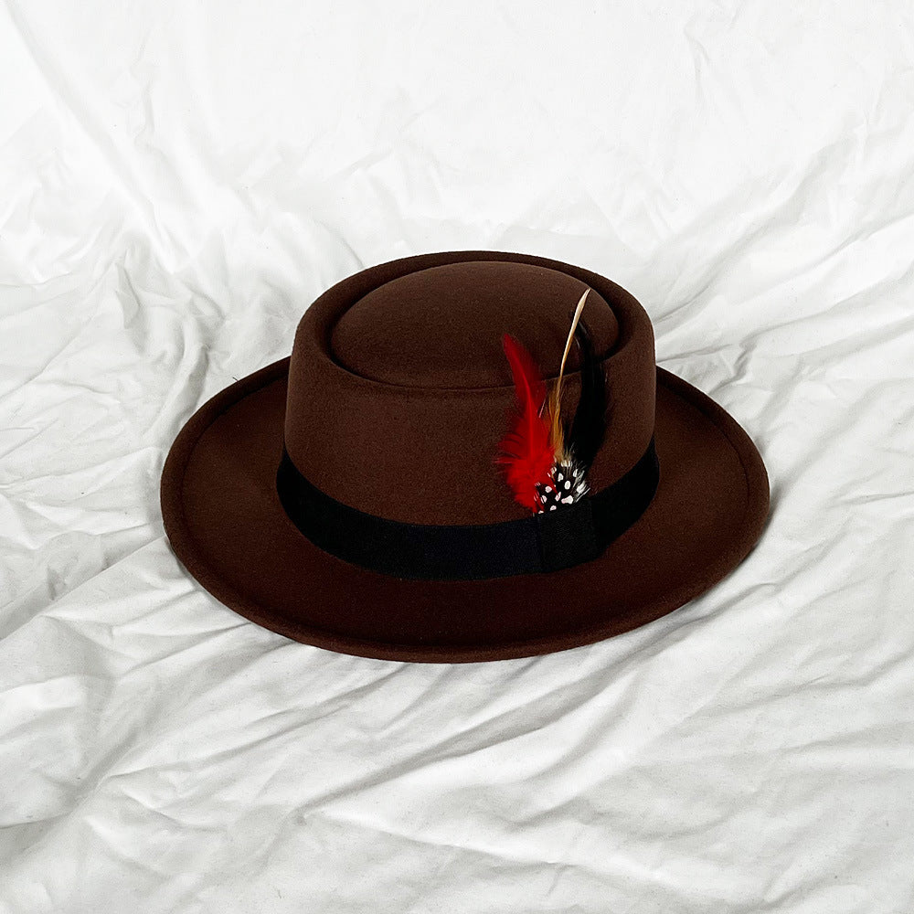 Classic White Feather Top Hat
