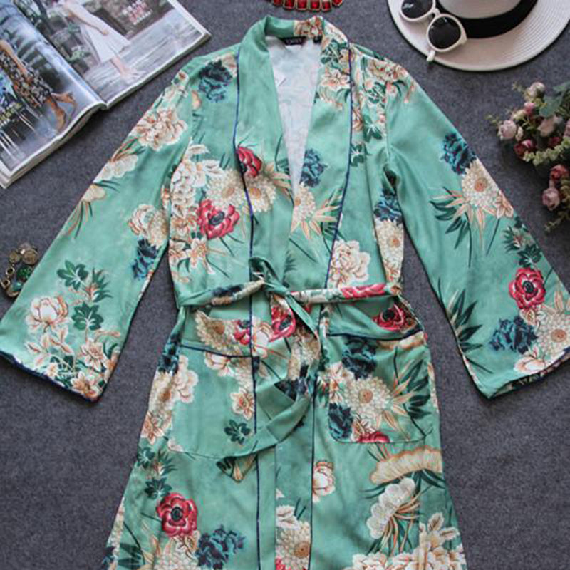 Timeless Elegance: Gown & Kimono Cardigan Set