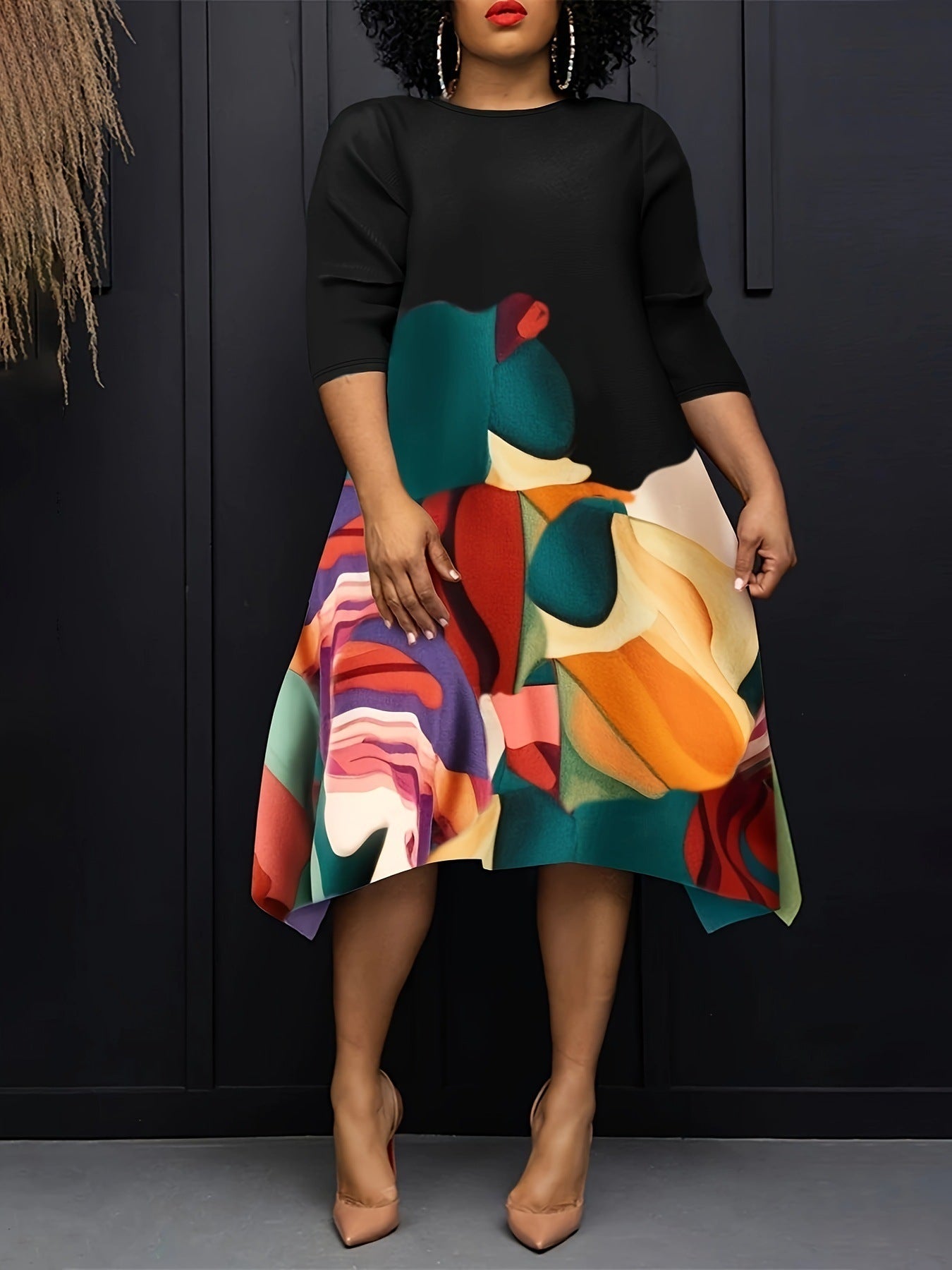 Urban Edge Patterned Dress