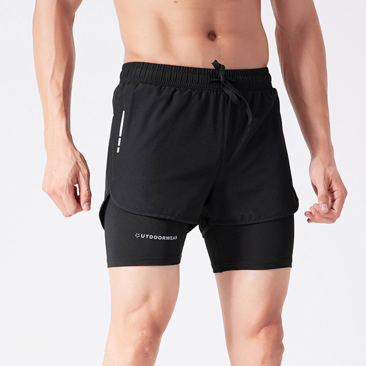 Men’s Double-Layer Training Shorts – Quick-Dry Activewear