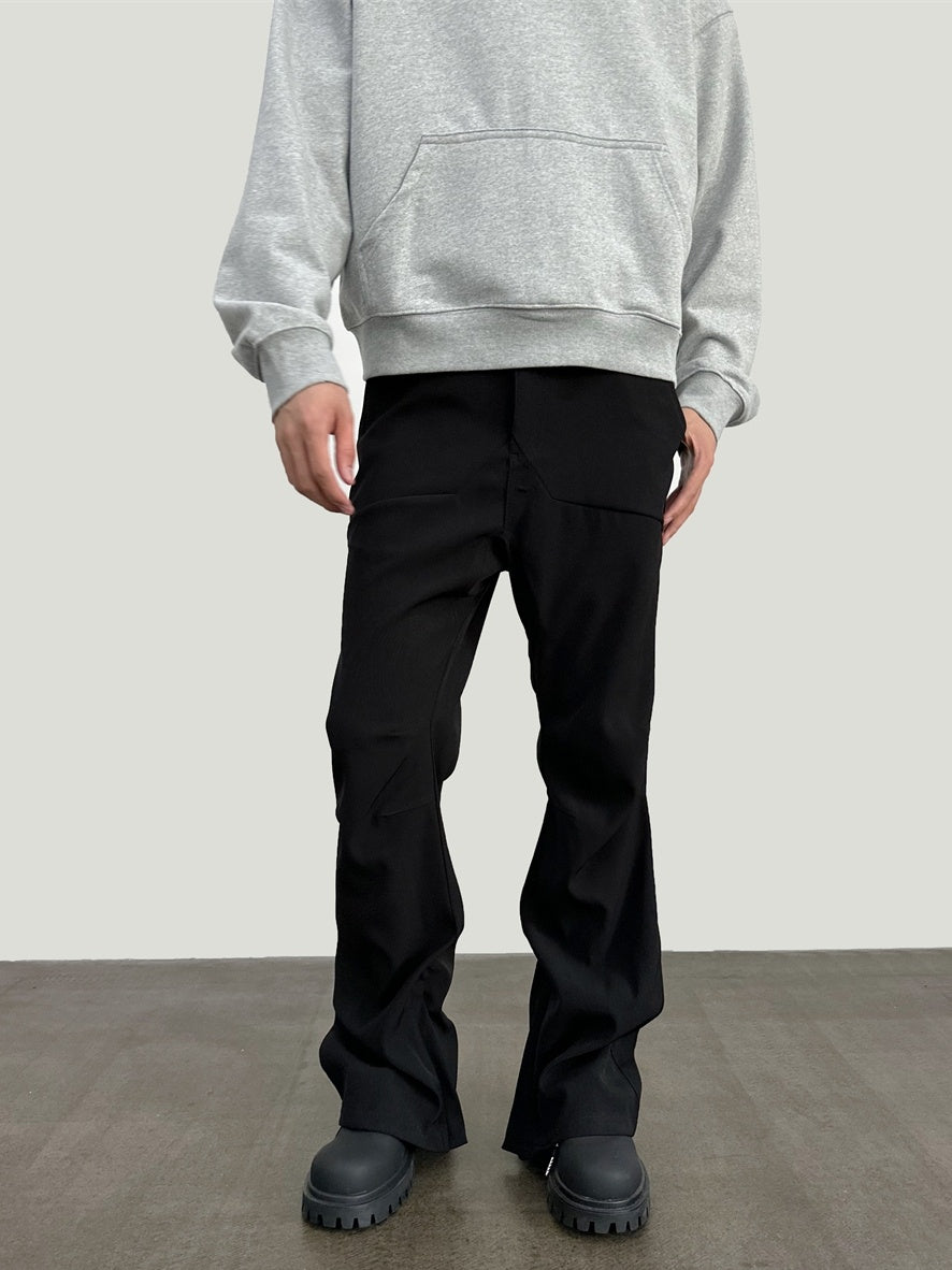 Elegant Pleated Micro-Trumpet Trousers