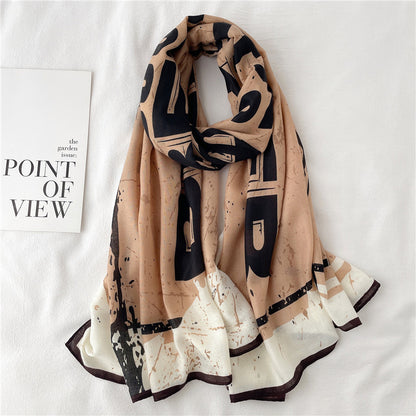 Scarf Female Autumn And Winter Travel Decoration Thin Cotton And Linen Long Shawl