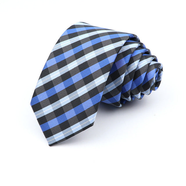 Modern Plaid Skinny Tie for Men
