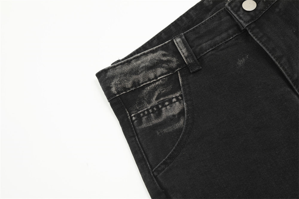 Men's Fashion Loose Fit Bootcut Denim Pants
