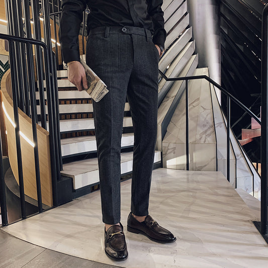Winter Warmth Woolen Slim Fit Pencil Pants for Men