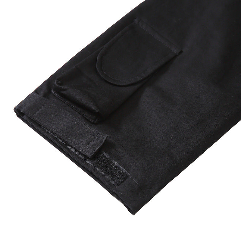 Men’s Drawstring Ankle Cargo Pants with Pockets