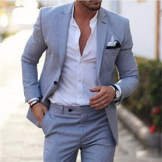 Stylish Ensemble: Men's Plus Size Two-piece Suit