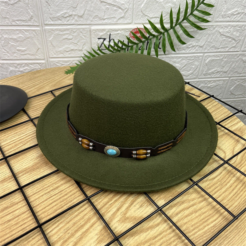 Vintage Luxe Flat Crown Hat
