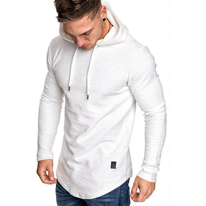Men’s Athletic Hoodie T-Shirt – Slim Long Sleeve Workout Top