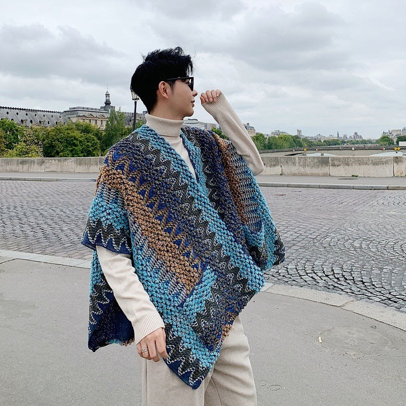 Modern Concave Color Block Sweater
