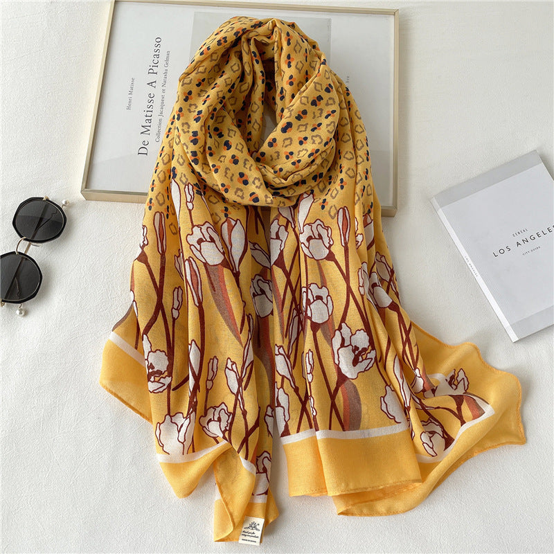 Scarf Female Autumn And Winter Travel Decoration Thin Cotton And Linen Long Shawl