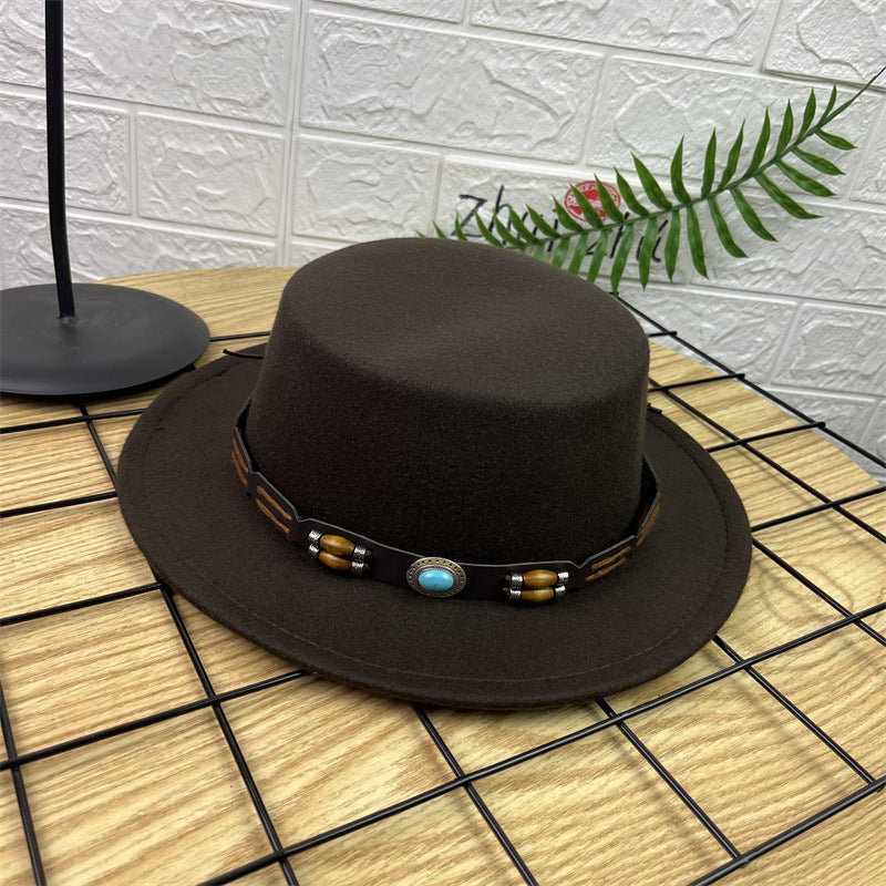 Vintage Luxe Flat Crown Hat