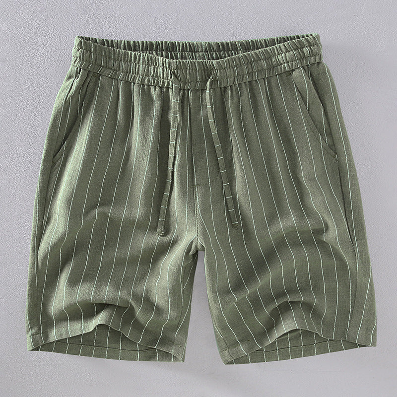 Tropical Stripe Linen Shorts