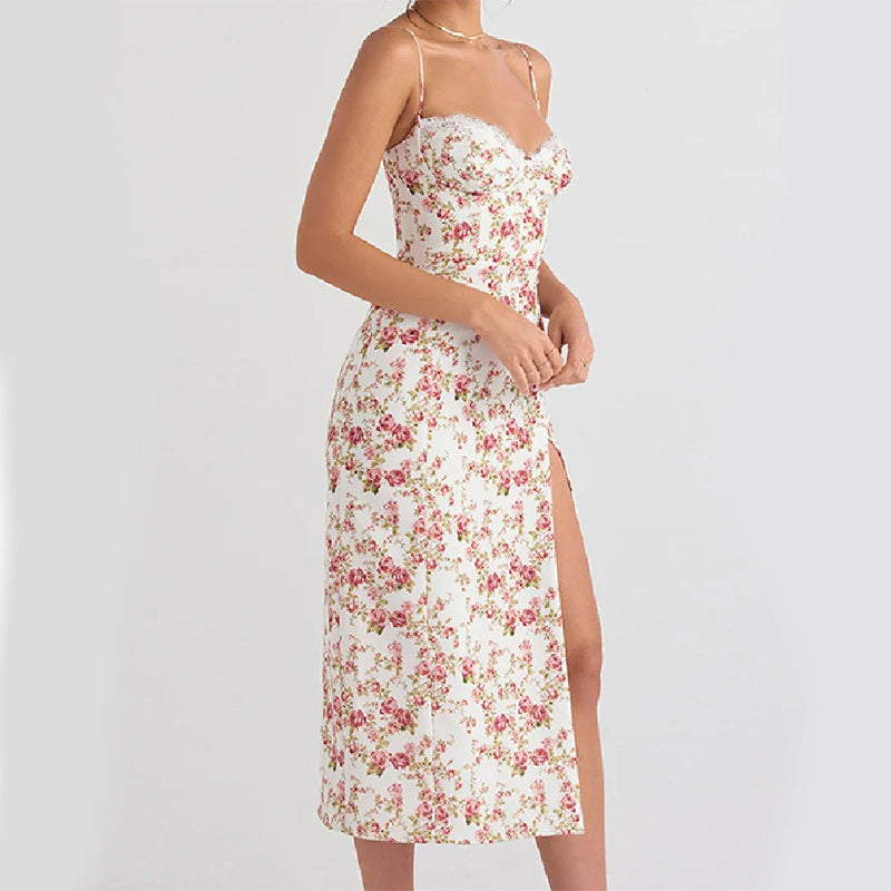 Blooming Lace Floral Suspender Dress